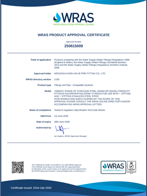 WRAS INOX 15-108mm