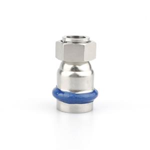 ADAPTOR WITH UNION NUT IN  STAINLESS STEEL AND EPDM FLAT SEAL