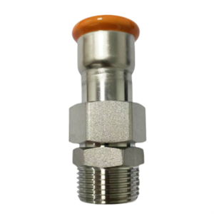 ADAPTOR UNION WITH MALE  THREAD, STAINLESS STEEL  NUT AND EPDM FLAT SEAL